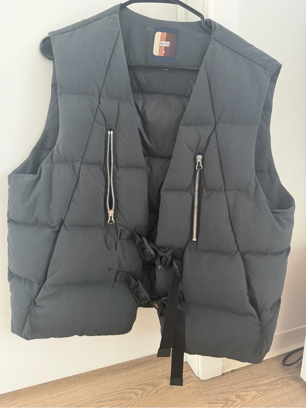 Kith Black Quilted Vest with Logo Patch